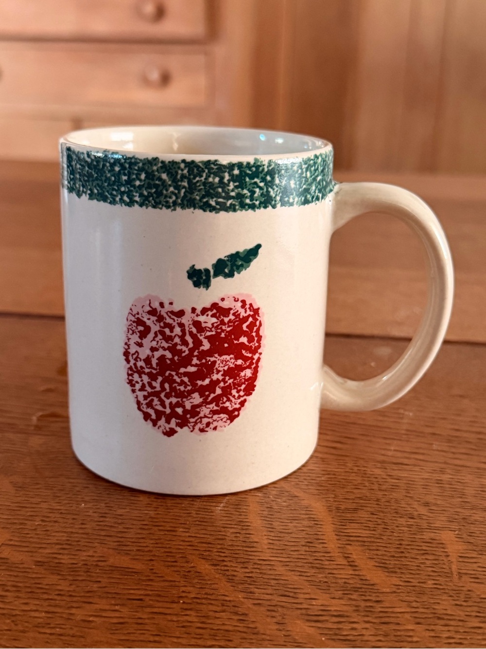 Cottagecore Country 90s Vintage Sponge Painted Apple Mug